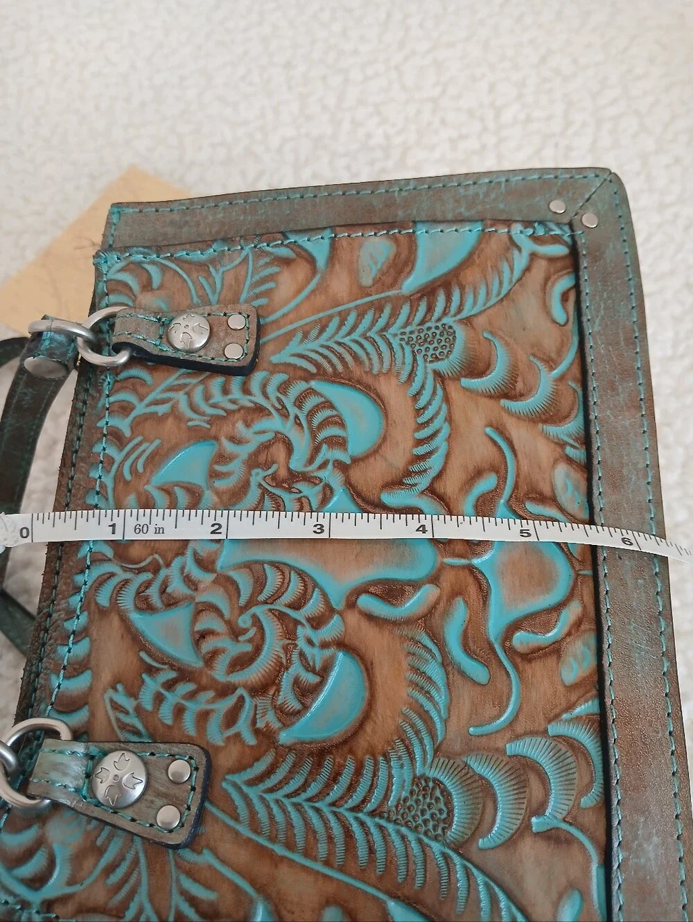 Patricia Nash Corana Tooled Turquoise NWT - Picture 9 of 9
